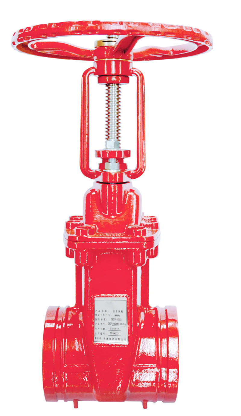 国标沟槽式明杆软密封闸阀，FIG# XZ81X